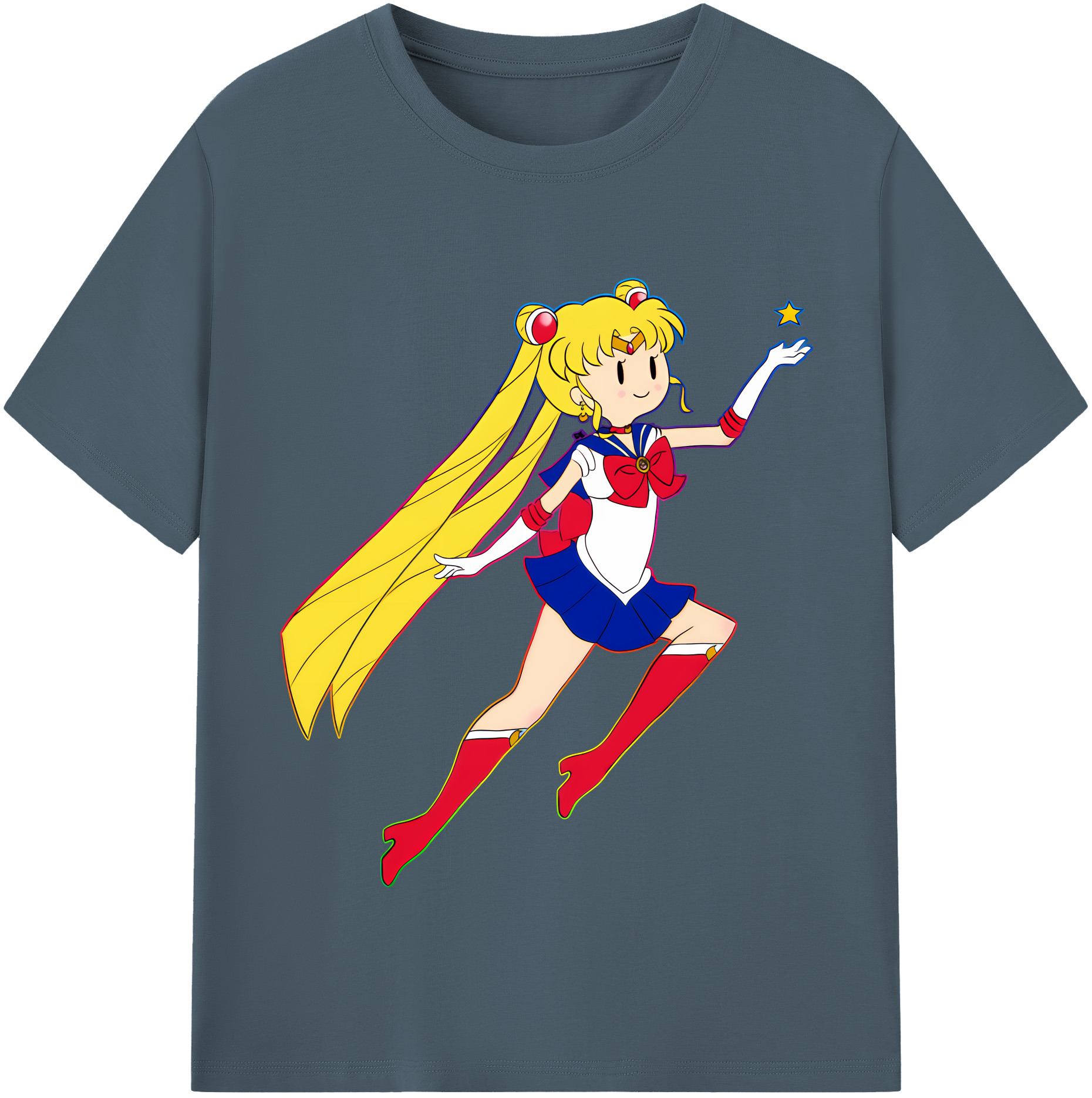 （画像用） 美少女戦士セーラームーン 月野 うさぎ つきの うさぎ Sailor Moon Tsukino Usagi 綿100％半袖Tシャツ（フロントプリント）